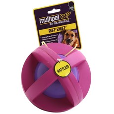 multipet 寵物橡膠玩具球 12.7cm, 1個, 粉色+紫色