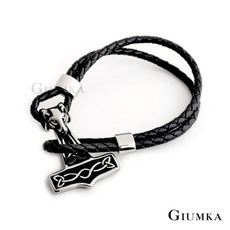 GIUMKA編織皮革手環手鍊沉默羔MH08051圖騰T字扣個性潮男手鏈 耶誕節禮物推薦