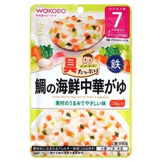 和光堂 WAKODO 7個月寶寶粥 副食品 現貨 日本代購, 80g, 1個, 鯛魚蔬菜中華海鮮粥/2026.06