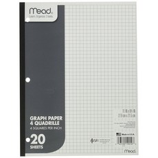 Mead 中間方格紙 4 Quad Reel Grid Paper, 20件, 27.9 x 21.5 厘米