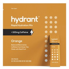 hydrant 咖啡因電解質飲料, +100mg 含咖啡因橙, 30件