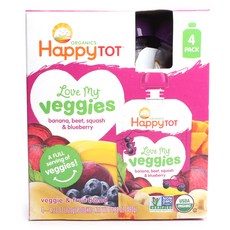 Happy BABY 綜合蔬果昔, 香蕉甜菜南瓜藍莓口味, 4包