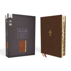 Nasb Thinline Bible Leathersoft Brown Red Letter Edition 1995 Text Thumb Indexed Comfort Print Imitation Leather, Zondervan, 英文, 仿皮