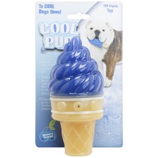 Cool Pup 冰淇淋蛋筒熱塑性橡膠冷凍狗玩具藍莓 L, 1個, 藍色