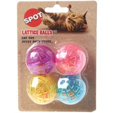 Ethical Products inc 現貨格子球貓玩具4pcs, 1個, 混色