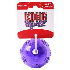 KONG 狗發聲玩具球 M號, 1個, 紫色的