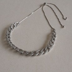 NVT 合金鑽鍊條項鍊．調節珠 可調整 鋯石 歐美款