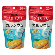 UHA 味覺糖 鈣補充軟糖 芒果口味 350mg, 2包, 40顆