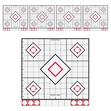 Birchwood Casey Shoot-N-C瞄準靶射擊用品 直徑30.5cm, 5入, 白+黑+紅