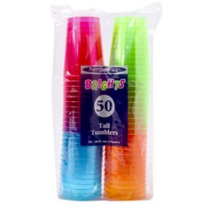 PARTY ESSENTIALS 明亮高杯透明杯 296ml, 1套, 50件