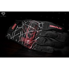 SBKPLAY 防摔短手套 透氣觸控耐磨, 黑