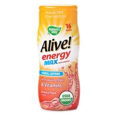 Nature's Way Alive! energy Max草本咖啡因補水能量飲 桃子風味, 1瓶, 64ml