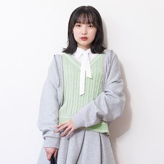 LOVETOXIC 女童款可拆式領帶多層次針織背心長袖襯衫