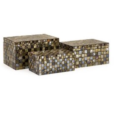 Imax WORLDWIDE HOME Noida 馬賽克盒首飾盒 3 件套, 混色