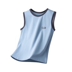 i揪團 中大童棉質背心套裝 G33-1 藍色(僅背心)