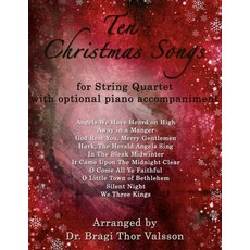 (英文圖書) Ten Christmas Songs - String Quartet with optional Piano Accompaniment 平裝版, Independently Published, 英文