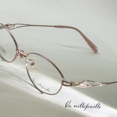 La millefeuille 日本拉米勒 純鈦氣質優雅鈦金屬淑女框 MLF-118 唯光眼鏡, 粉色