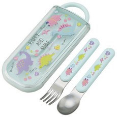 SKATER 卡通叉匙盒 CC2 兒童餐具 叉子 湯匙 收納盒, 粉藍, 1個