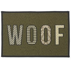 PETRAGEOUS DESIGNS 文字印花寵物餐墊, 1個, 橄欖色+黑色