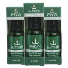 CLUBMAN 鬍鬚紋身油, 3個, 30毫升
