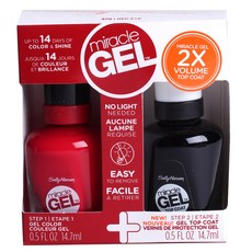Sally Hansen 上層膠指甲油+漆面凝膠指甲油, 紅眼睛, 1個, 凝膠顏色 14.7ml + 面漆 14.7ml