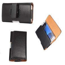 適用華碩 ROG Phone 6/7/8系列 6.5吋羊皮紋旋轉腰掛皮套, 黑色