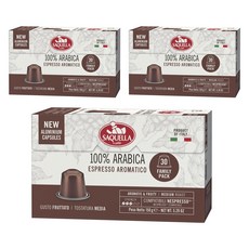 SAQUELLA 阿拉比卡Aromatico膠囊咖啡, 3個, 30入, 5g