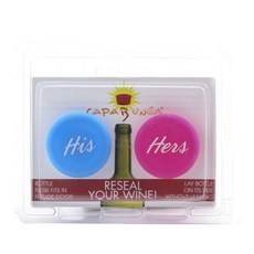 capabunga Heath & Hers 酒瓶蓋, 2入, 藍色,粉色