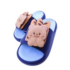 兒童男童拖鞋 Q裝飾扣旋轉 可碰水 雙色止滑耐磨