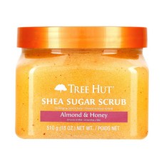 TREE HUT 樹上小屋 乳油木果砂糖身體磨砂膏, 510克, 杏仁和蜂蜜, 1個