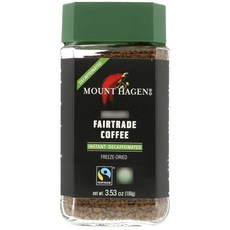 芒特哈根公平貿易咖啡速溶和脫咖啡因, 1個, 1個, 100g