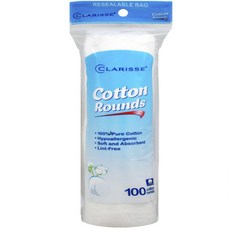 clarisse 圓形化妝棉, 1個, 100枚入