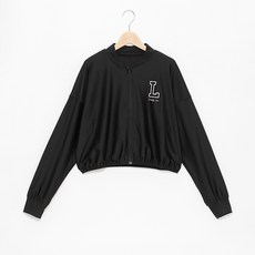 LOVETOXIC LT字母燙布貼拉鍊防磨衣, 黑色