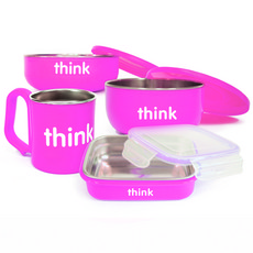 thinkbaby The Complete幼兒餐具 4件組, 1個, 粉色的