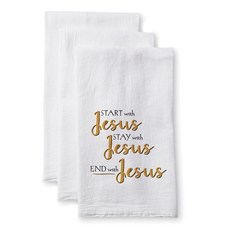 Sullivans Flare Sack Towel 從 Jesus Kitchen Cross 開始, 1個, 白色的