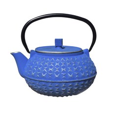 Old Dutch鑄鐵Yorokobi茶壺 32oz, 藍色+銀色, 946.4ml