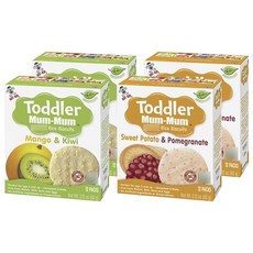 Wang Wang Mum-Mum 米餅兒童米餅 60g, 4入, 芒果+獼猴桃,紅薯+石榴