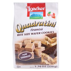 Loacker 萊佳哈斯 威化夾心方塊酥 提拉米蘇口味, 1袋, 220g