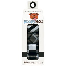 Metropows Poopy Pack 狗排便袋, 160入, 1個, 黑色