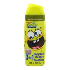 nickelodeon 3合1海綿寶寶洗髮沐浴露 熱帶柑橘香, 1瓶, 591ml
