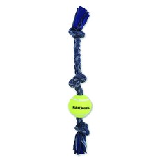 MAMMOTH Floss Chew Toss 3 Knot Tug Ball 狗牙線玩具 7.6 cm, 1個, 牛仔+霓虹綠