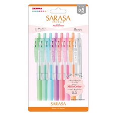 ZEBRA 斑馬牌 Sarasa clip環保鋼珠筆 0.5mm 粉嫩款 8色組, 1個, 牛奶色