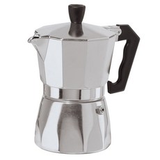 Oggi 3 杯鑄鋁爐灶濃縮咖啡機摩卡壺 177.4 毫升, 1個, 銀