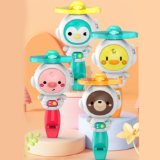 三合一 口哨/發光飛碟/陀螺玩具 (A0726/按壓發射), 1組