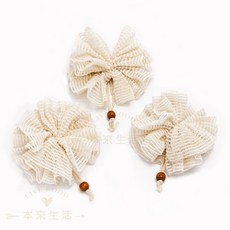 本來生活 棉麻沐浴球 浴花 沐浴擦 可掛式, 米色, 1