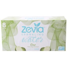 Zevia 閃閃發光的水石灰, 8件, 355毫升