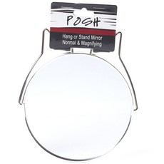 POSH 懸掛或站立鏡子普通和放大手持鏡, 1個, 銀