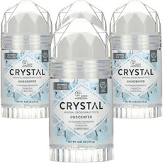 美國 CRYSTAL 長效淨味礦物鹽身體固體除臭棒 無香, 120g, 4支