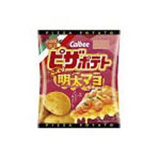 Calbee 卡樂比 洋芋片 明太子美乃滋披薩風味 57g, 1包