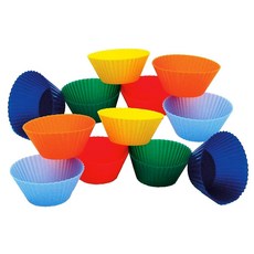 Kitchen Supply 不黏矽膠烘焙烤杯 12入, 1個, 混色